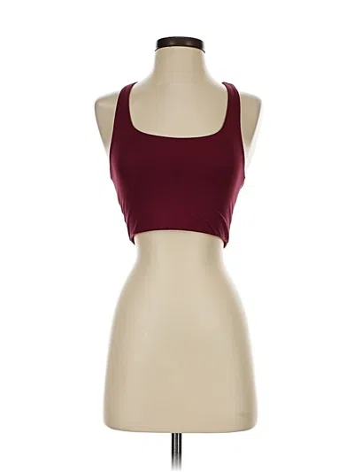 Pre-owned Girlfriend Collective Tank Top Burgundy Square Neckline Tops