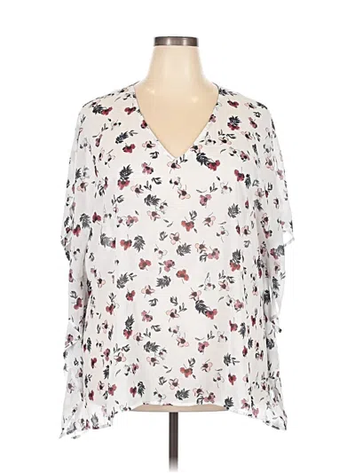 Pre-owned Lane Bryant 3/4 Sleeve T-shirt In White