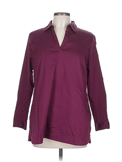 Pre-owned Chico's 3/4 Sleeve Blouse In Burgundy