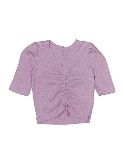 Pre-owned Gap Kids' 3/4 Sleeve Top Purple Sweetheart Neckline Tops