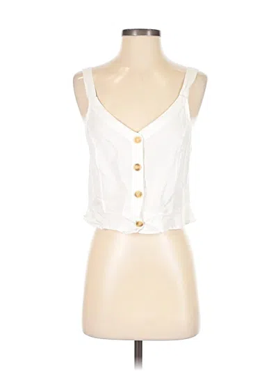 Pre-owned Aqua Sleeveless Blouse In White