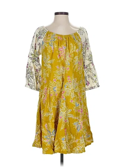 Pre-owned Daily Practice By Anthropologie Casual Dress In Yellow