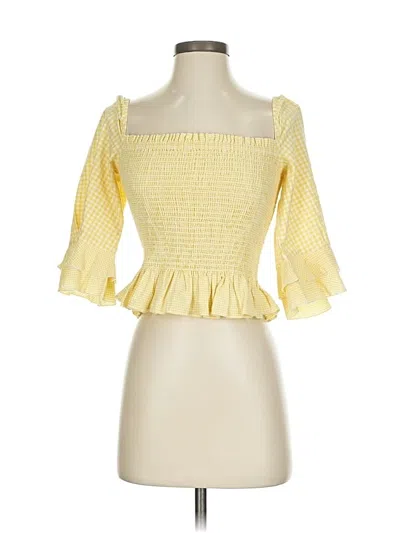 Pre-owned Rays For Days 3/4 Sleeve Blouse In Yellow