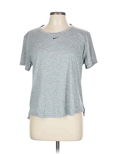 Pre-owned Nike Short Sleeve Top Gray Crew Neck Tops