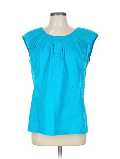 Pre-owned Ann Taylor Sleeveless Blouse In Blue