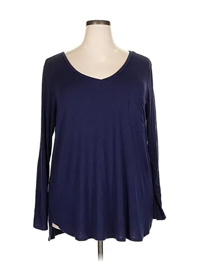 Pre-owned Grace & Lace 3/4 Sleeve T-shirt In Blue
