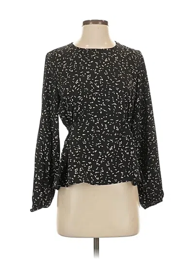 Pre-owned Kaileigh Long Sleeve Blouse In Black