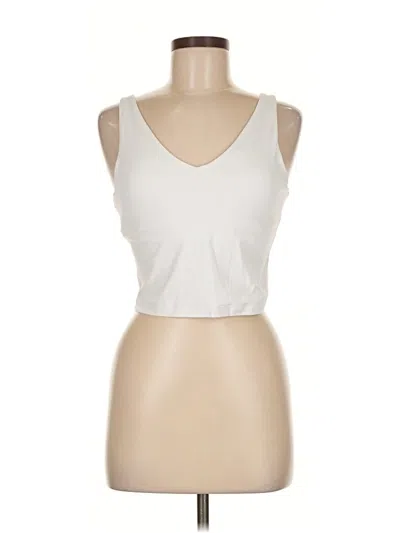 Pre-owned Athleta Sleeveless T-shirt In White