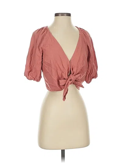 Pre-owned Abercrombie & Fitch Short Sleeve Blouse In Pink