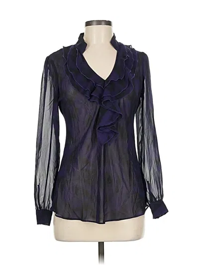 Pre-owned New York And Company Long Sleeve Blouse In Purple