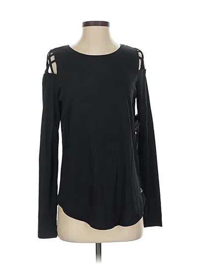 Pre-owned Reebok Long Sleeve Top Black Keyhole Neckline Tops