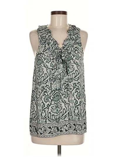 Pre-owned Joie Sleeveless Silk Top Green Halter Neckline Tops
