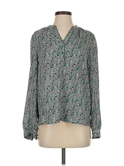 Pre-owned Banana Republic Factory Store Long Sleeve Blouse In Green