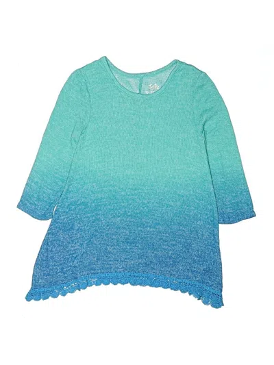 Pre-owned Justice Kids' 3/4 Sleeve Top Blue Boatneck Tops