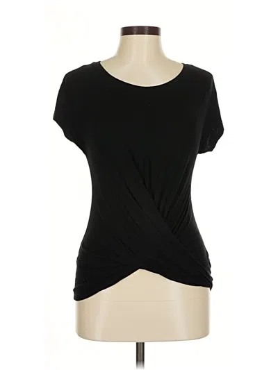 Pre-owned Express Short Sleeve Top Black Scoop Neck Tops