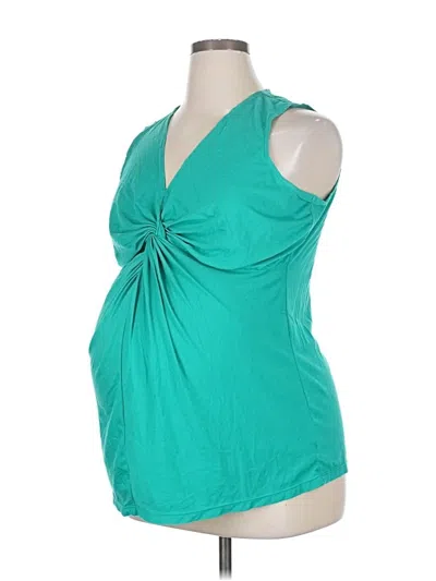 Pre-owned Motherhood Sleeveless Blouse In Blue