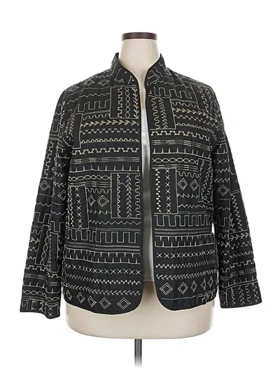 Pre-owned Alfred Dunner Kimono In Black