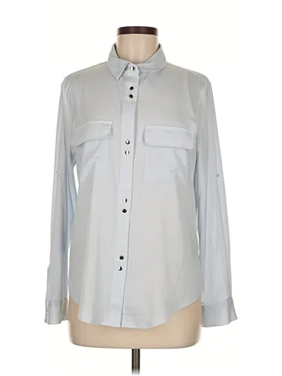 Pre-owned Ivanka Trump Long Sleeve Blouse In Silver