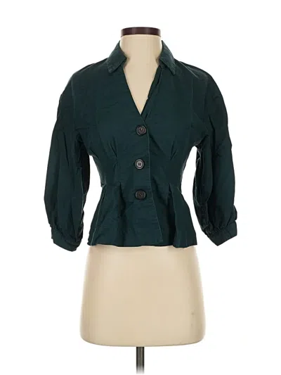 Pre-owned Free People 3/4 Sleeve Button Down Shirt In Blue