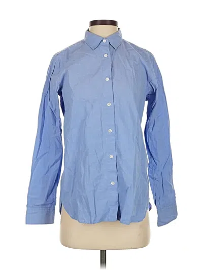 Pre-owned Muji Long Sleeve Button Down Shirt In Blue