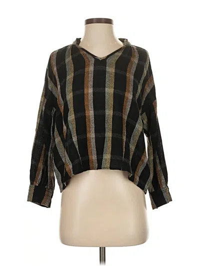 Pre-owned Madewell 3/4 Sleeve Blouse In Brown