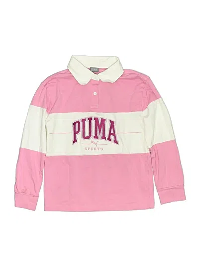 Pre-owned Puma Kids' Long Sleeve Polo Shirt In Pink