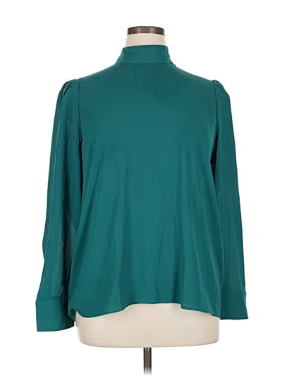 Pre-owned Ann Taylor Long Sleeve Blouse In Blue