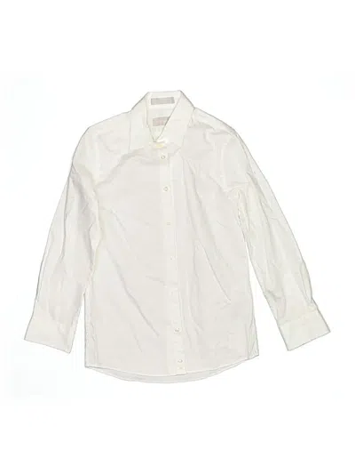 Pre-owned Nordstrom Kids' Long Sleeve Button Down Shirt In White