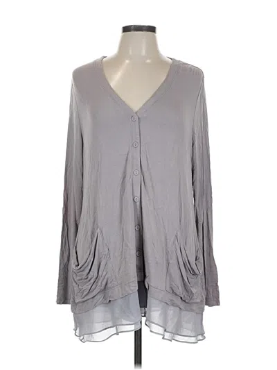 Pre-owned Logo By Lori Goldstein Long Sleeve Blouse In Gray