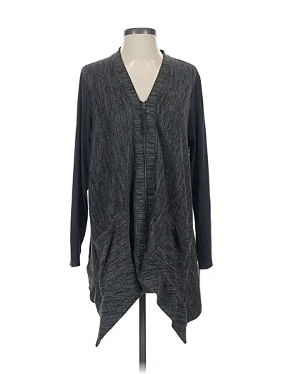 Pre-owned Logo By Lori Goldstein Cardigan Sweater In Gray