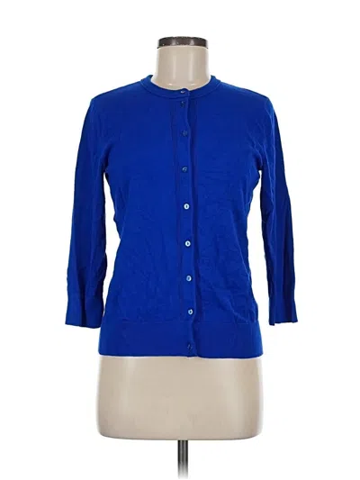 Pre-owned Ellen Tracy 3/4 Sleeve Button Down Shirt In Blue