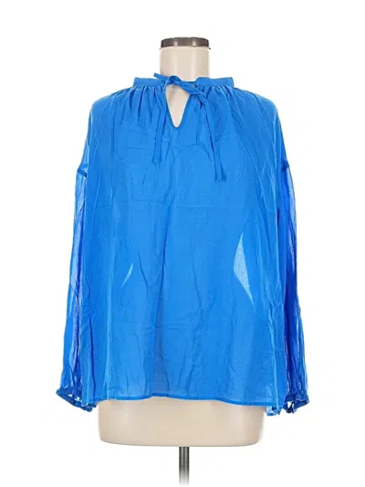 Pre-owned J.w. Anderson For Uniqlo Long Sleeve Blouse In Blue