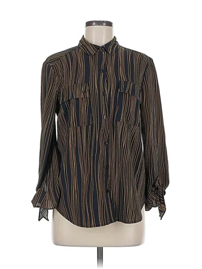 Pre-owned Jones New York Long Sleeve Blouse In Brown