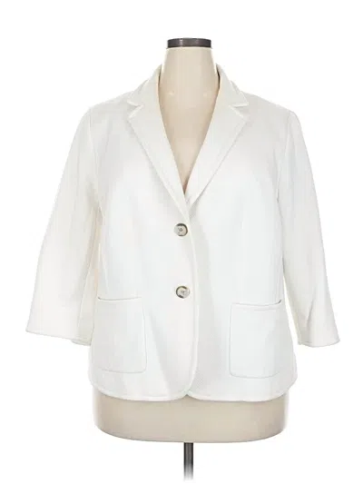 Pre-owned Talbots Blazer Jacket In White