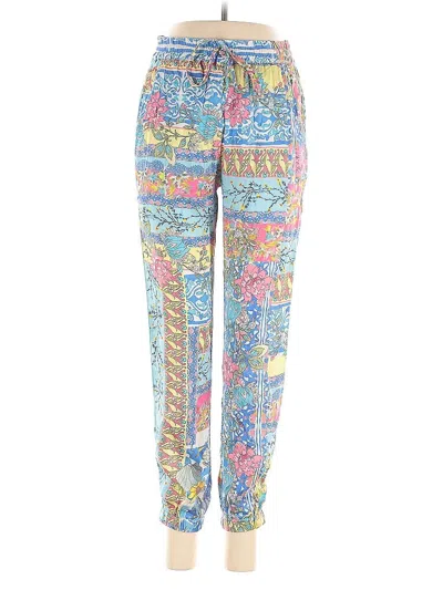 Pre-owned Johnny Was Silk Pants In Blue