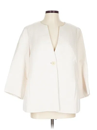 Pre-owned Eileen Fisher Blazer Jacket In White