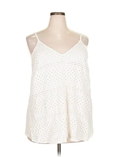 Pre-owned Torrid Sleeveless Top Ivory Cold Shoulder Neckline Tops In White