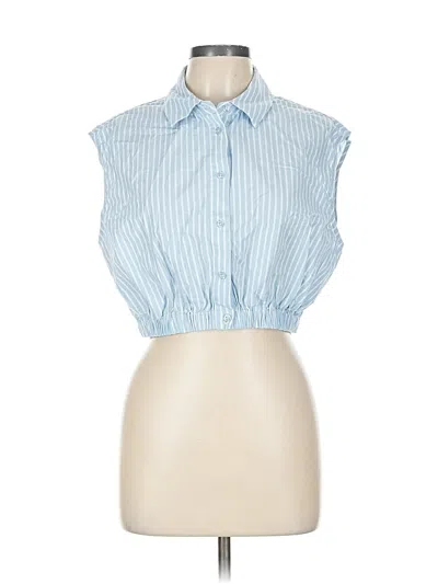 Pre-owned Weworewhat Sleeveless Button Down Shirt In Blue