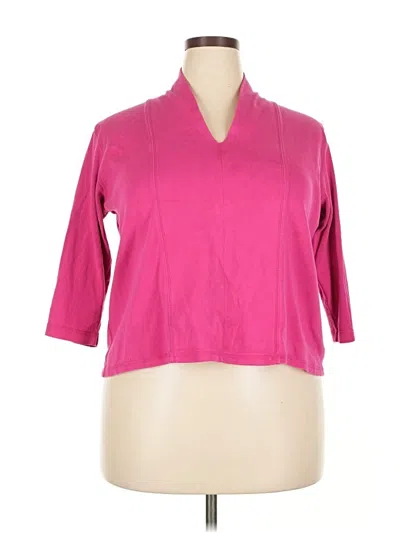 Pre-owned Rafaella 3/4 Sleeve T-shirt In Pink