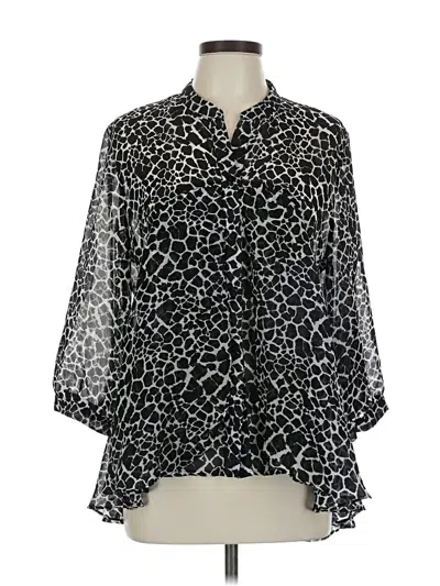Pre-owned Chico's 3/4 Sleeve Blouse In Black