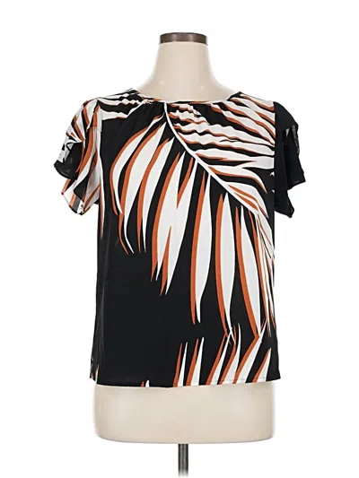 Nine West Short Sleeve Blouse In Black