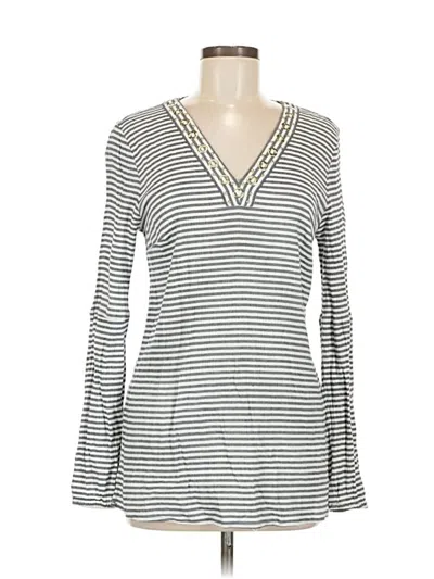 Pre-owned Michael Michael Kors Long Sleeve Top Gray V Neck Tops