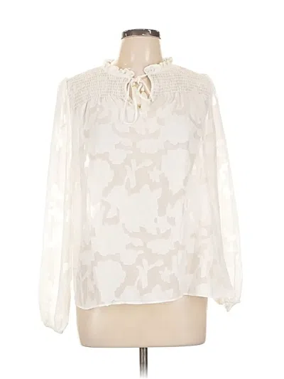 Pre-owned Rose + Olive Long Sleeve Blouse In White