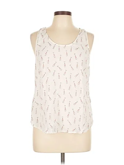 Pre-owned Joie Sleeveless Top Ivory Scoop Neck Tops In White