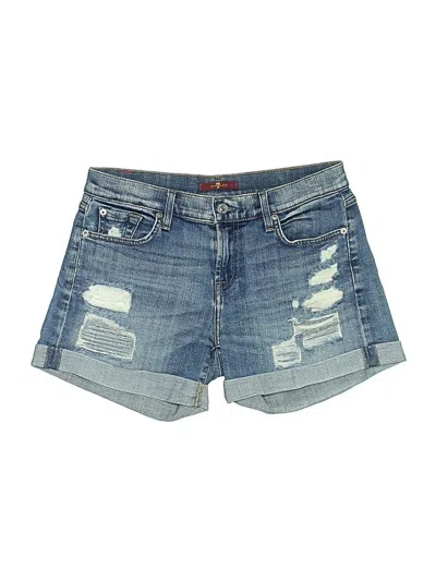 Pre-owned 7 For All Mankind Denim Shorts In Blue