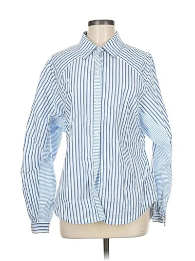 Pre-owned Maeve By Anthropologie Long Sleeve Button Down Shirt In Blue