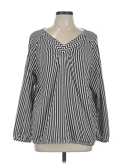 Pre-owned Chico's Long Sleeve Blouse In Black