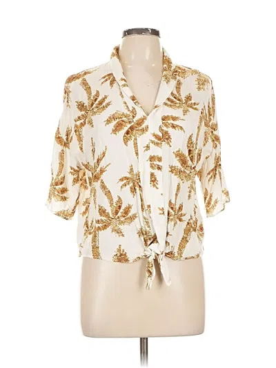 Pre-owned Esqualo Short Sleeve Blouse In Gold