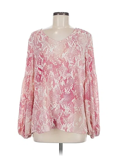 Pre-owned Cabi Long Sleeve Blouse In Pink