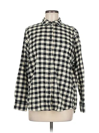 Pre-owned Uniqlo Long Sleeve Button Down Shirt In Black